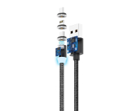 FOREVER USB - micro-USB/Lightning/USB-C ładujący 1M CORE 2,5A czarny w oplocie - 1380872 - zdjęcie 2